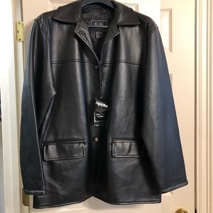 Men’s Faux leather Jacket, black